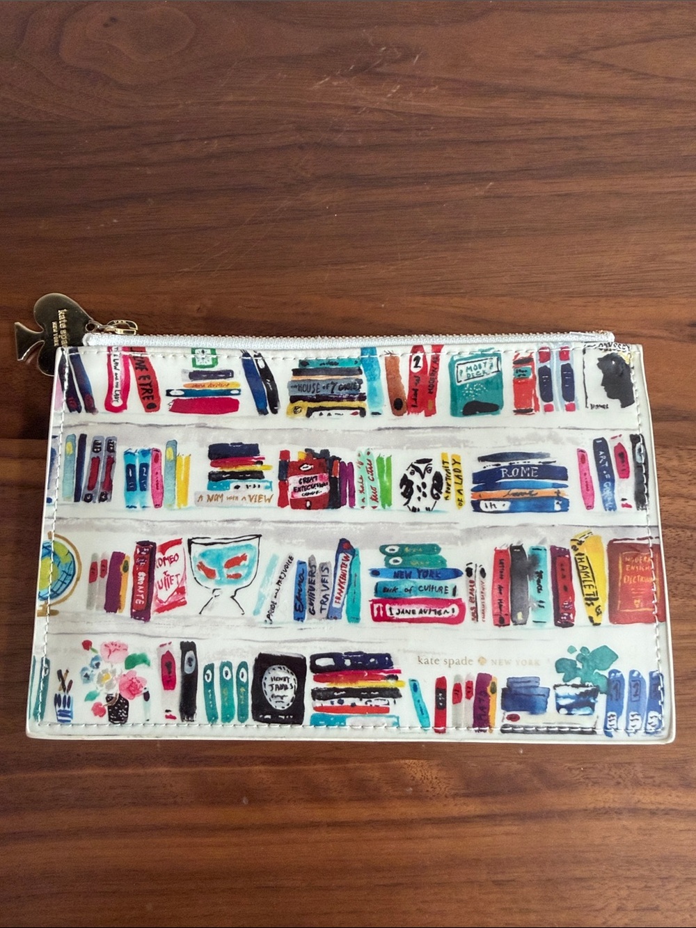 kate spade New York Bella Bookshelf patent leatherette pencil pouch